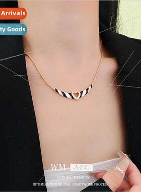 French zirconia oil drop hollow heart necklace fashion hundr