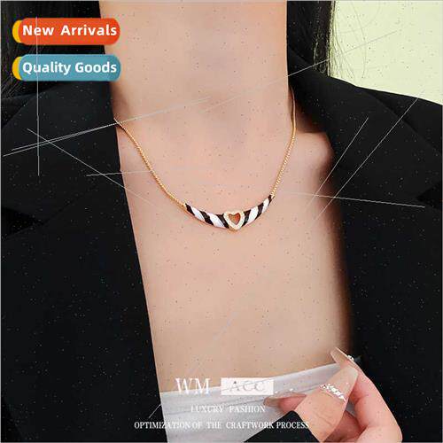 French zirconia oil drop hollow heart necklace fashion hundr