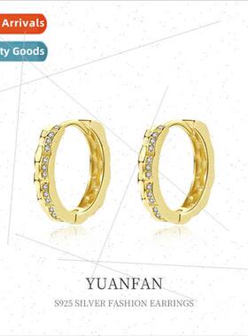 925 silver zirconia earrings female ins hundred simple circl