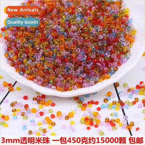 3mm transparent rice beads diy hairpin tassel beads material