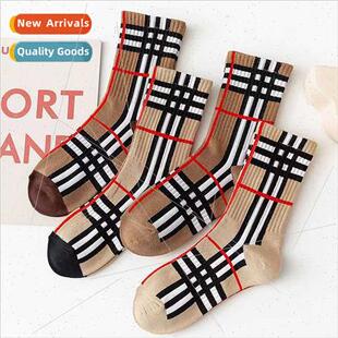 striped plaid and tide spring socks calf station mid