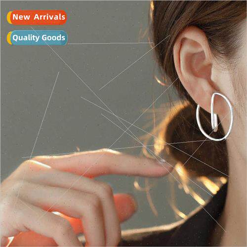 Metal geometric irregular lines whout ear holes ear bone cli