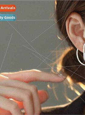 Metal geometric irregular lines whout ear holes ear bone cli