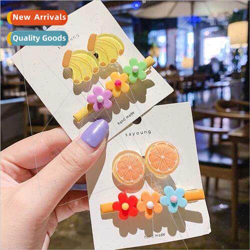 ins hyun ah wind girl flowers hair clips childish cute candy