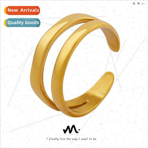 Europe ins plain ring pronged double layer ring women index