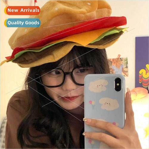 ttle red book cute burger hat ins creative quirky beret cart