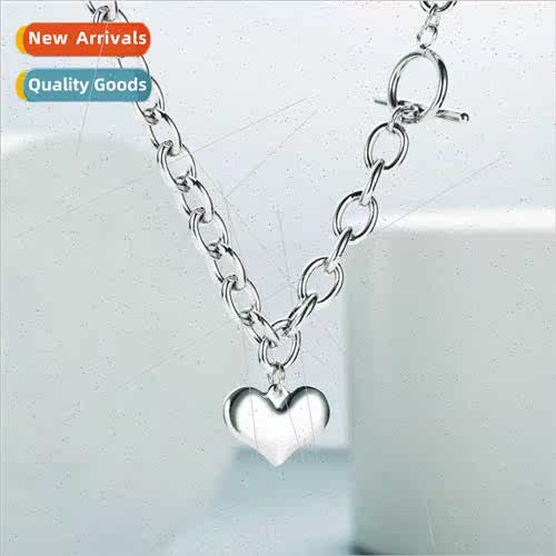 Europe metal wind tanium steel love pendant thick chain neck