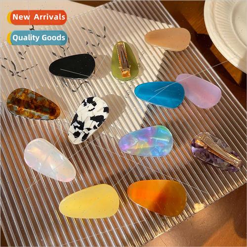 Korean acetic acid fashion color clash bangs clip duckbill c