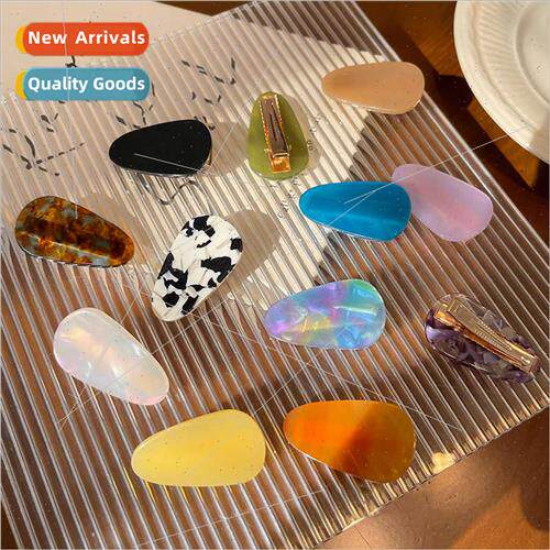 Korean acetic acid fashion color clash bangs clip duckbill c
