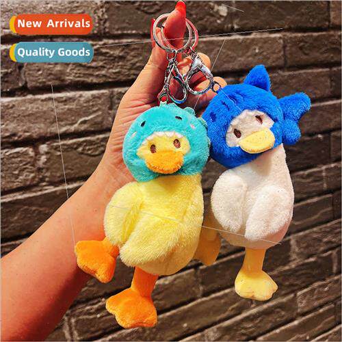 Cute head set duck doll schoolbag pendant doll mini cartoon