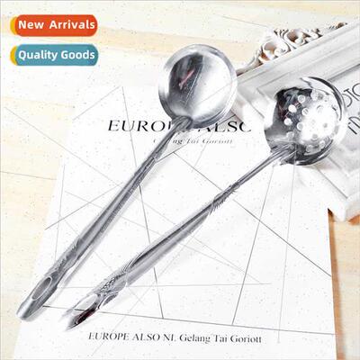 Household hot pot spoon stainless steel long handle funnel l