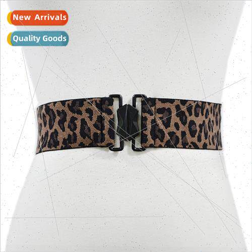 New simple elastic elastic waist seal leopard print decorati