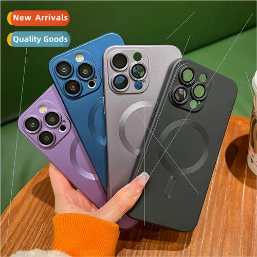 适用 iPhone15ProMax Metallic Paint Case Magsafes Magnetic Ap