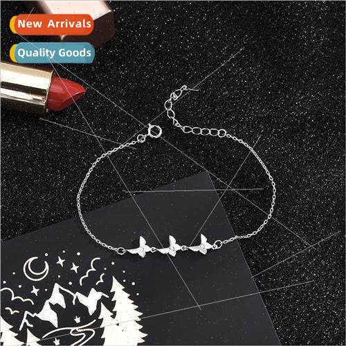 Korea fashion exquise simple butterfly silver bracelet sweet