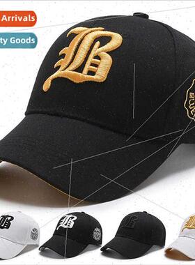 Hat men spring fall embroidery cap Korean  Hundred wh black