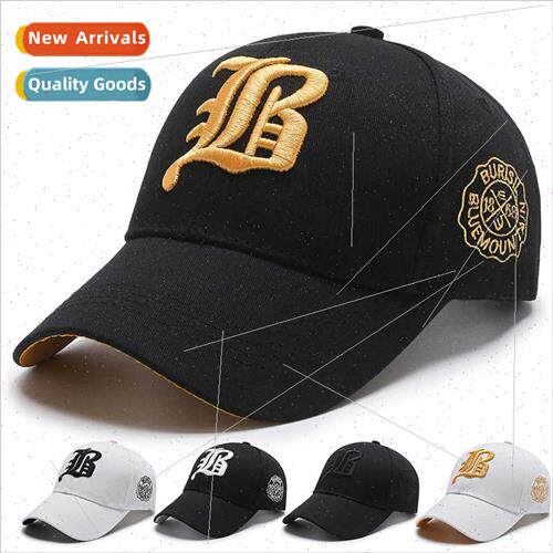 Hat men spring fall embroidery cap Korean  Hundred wh black