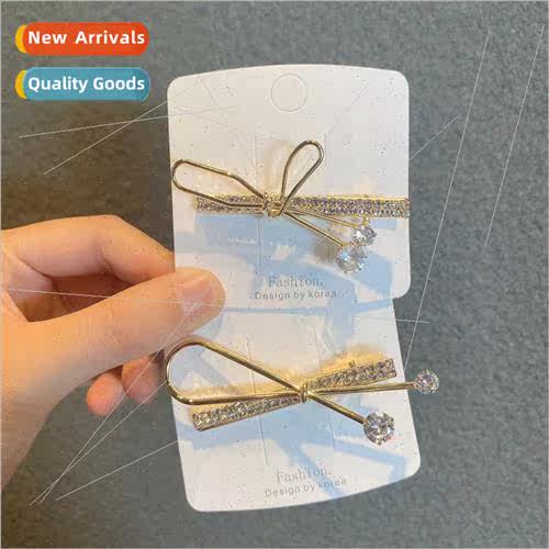 new rhinestone imation zirconia hair clips sweet simple bow