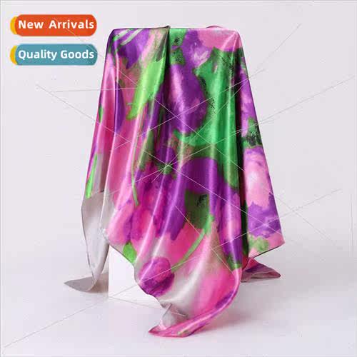 New simple fashion plants flowers scarf simulation silk scar