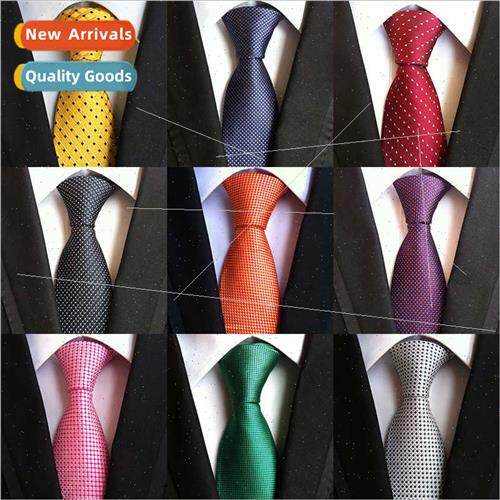 Business Men Tie Polyester lk Combination Tie 8cm Hand Tie