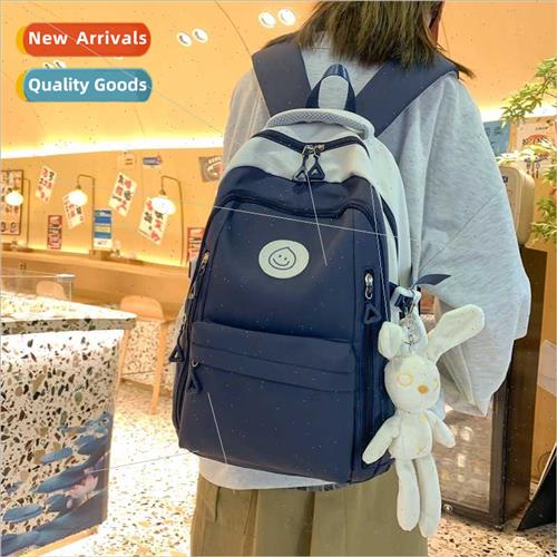 ins2023 color collision schoolbag female Korean Japan backpa