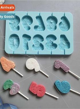 0-9 lollipop pattern 280 chocolate silicone mold cake puddin
