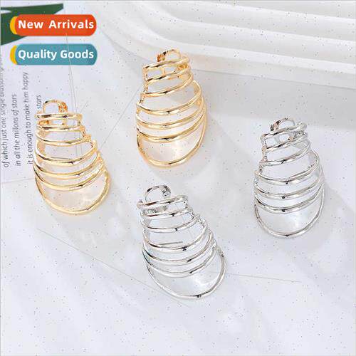 Europe new alloy earrings multi-layer circle spring-shaped e