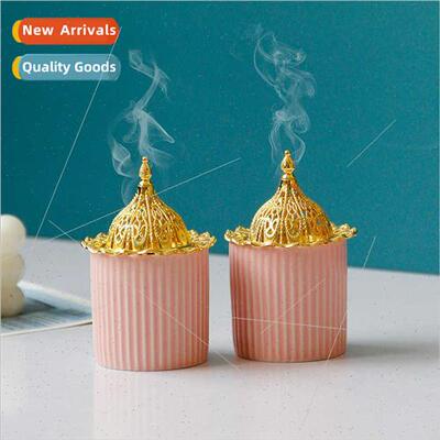 Pink Ceramic Incense Burner Modern mple Vertical Home Decora