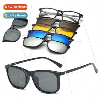 6 In 1 Custom Men Women Polarized Optical Magnetic Sunglasse