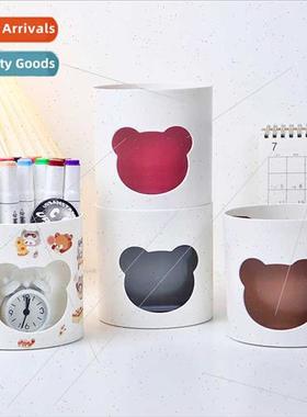 Cute skeleton rabb bear pen holder creative desktop compartm