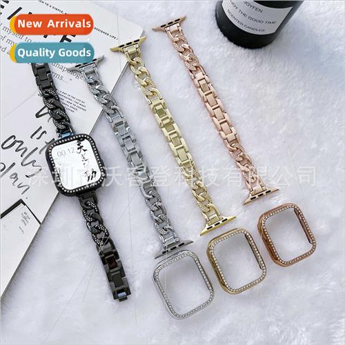 适用Apple Apple Watch8/7/SE/6/5/4/321 Double Ring Diamond Si