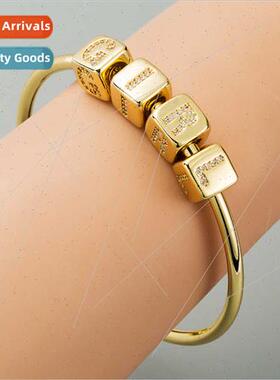 Europe fashion 26 letters bracelet women brass micro-set zir