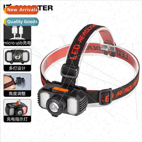 New zoom LED headlamp 18650 rechargeable head torch USB inte