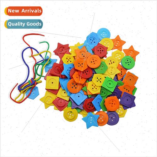 Children fine motor training five stars threading buttons Mo