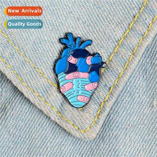 alloy heart States aid band brooch oil drip new Uned Europe