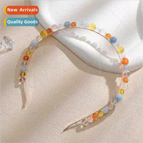 Summer Beaded Hair Bands Women Europe Colorful Glass Beads I