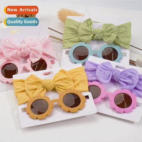 Children hair accessories Europe baby bow nylon wide hair ba