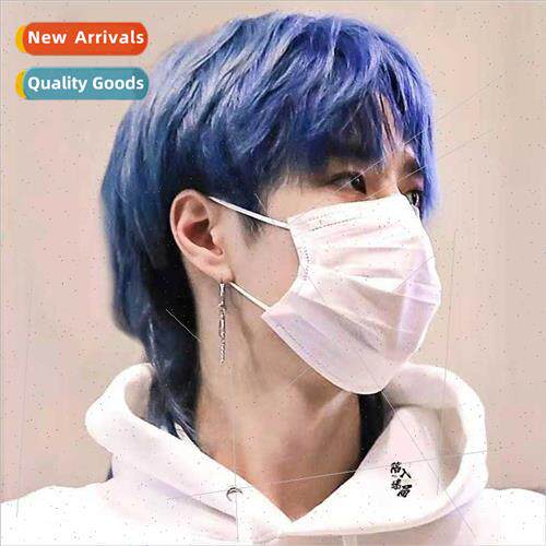 Wigs 适用men women short unisex haze blue wolf tail hair mul