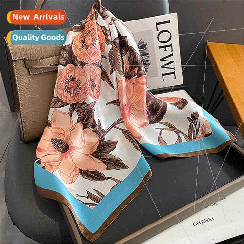 2023 new fashion silk 70 small square scarf women mulberry s