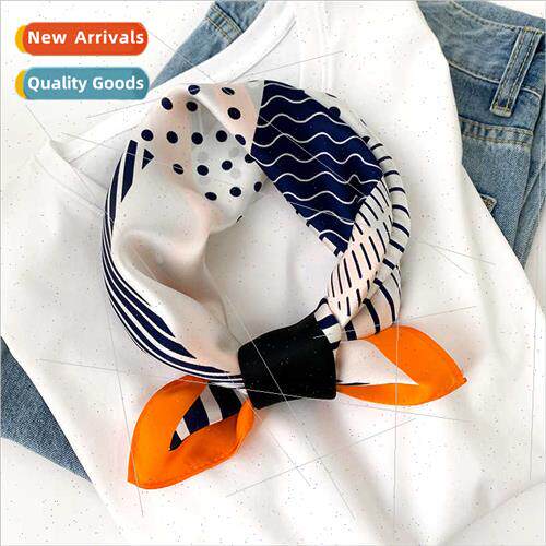 2021 new Korean  decorative polka dot mulberry silk small si