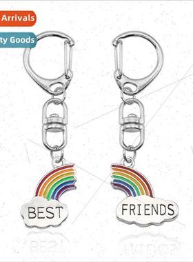 BFF Colorful Friendship Patchwork Rainbow Whe Cloud Couple