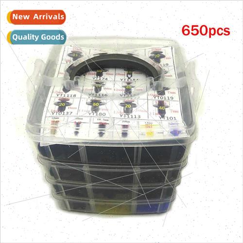 650PCS four-layer plate 22 kinds automotive clips适用bumper