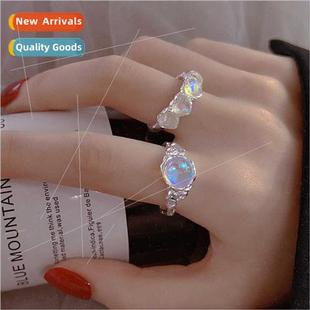 Ring Women Hundred Fashion Gemstone Love Irregular Open che