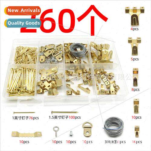 260PCS Photo Frame Hooks Assortment Set Gold Photo Frame Nai