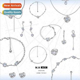 zirconia love hop ice hundred hip blue female cool necklace