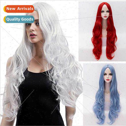 Europe ins fashion wigs girls medium whe red blue long curly