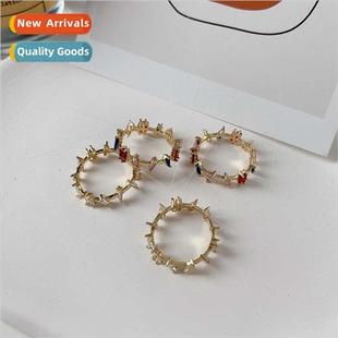 hundred fin ring zirconia shaped niche ins tide new Korea
