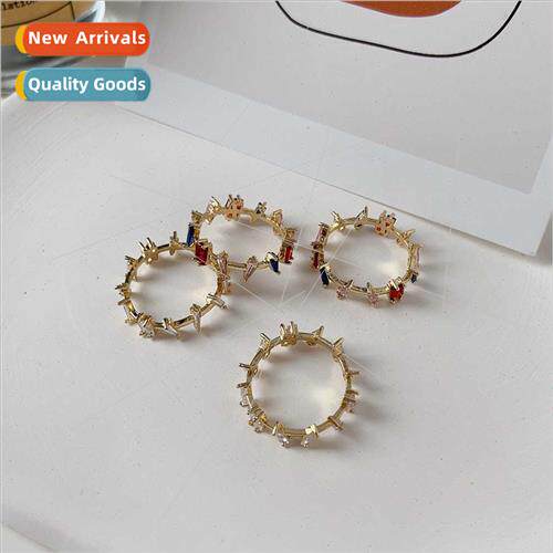 Korea new ring tide ins niche hundred wh shaped zirconia fin