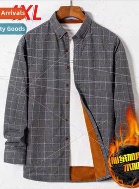 Men padded long-sleeved shirt thickened casual men shirts fa