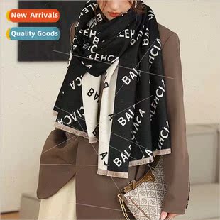 fall winter double new sid female letters scarf Korean warm
