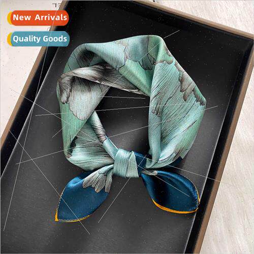 53CM ght lk 100% Mulberry lk Flower Scarf Small Square Scarf